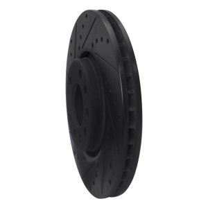 Cadillac BLS Brake Rotor (1) - Front Left - R1 Concepts - Drilled & Slotted - Black - `03-`11